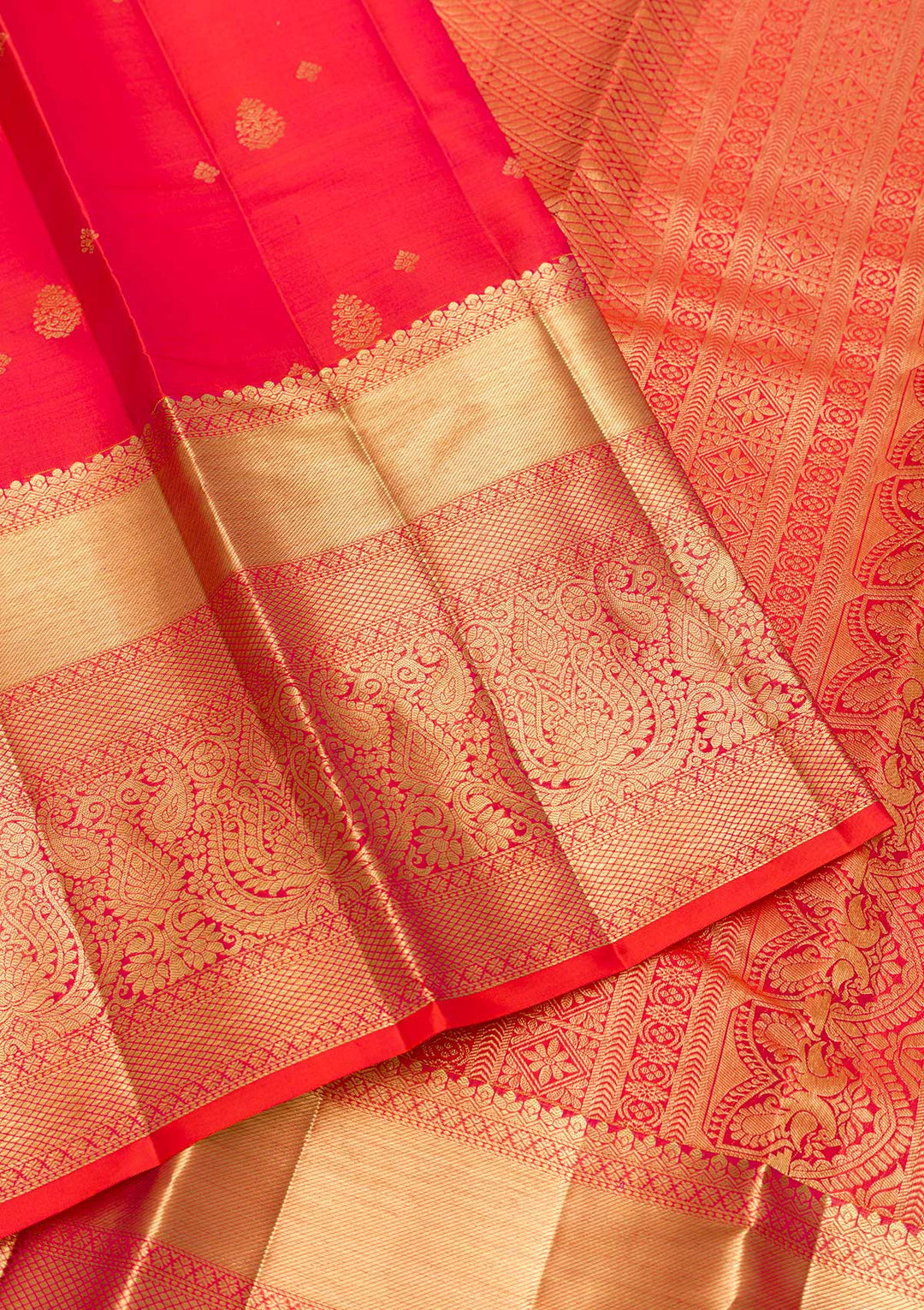 Orange Zariwork Pure Silk Saree-Koskii