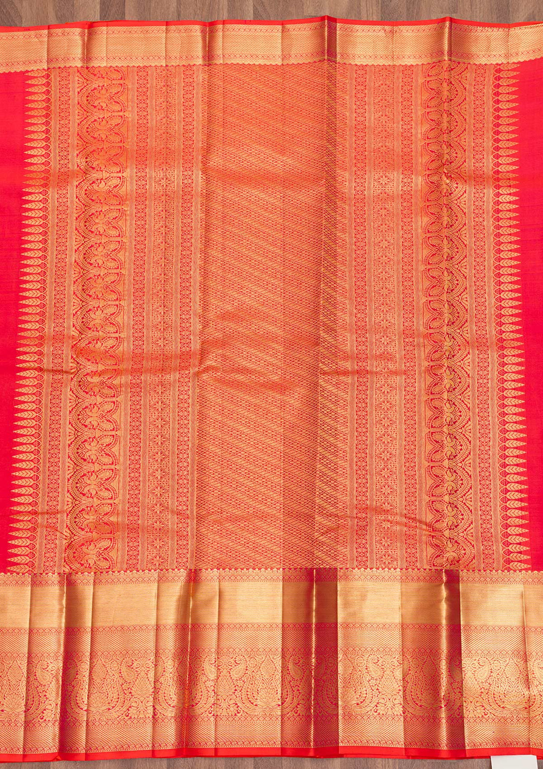 Orange Zariwork Pure Silk Saree-Koskii