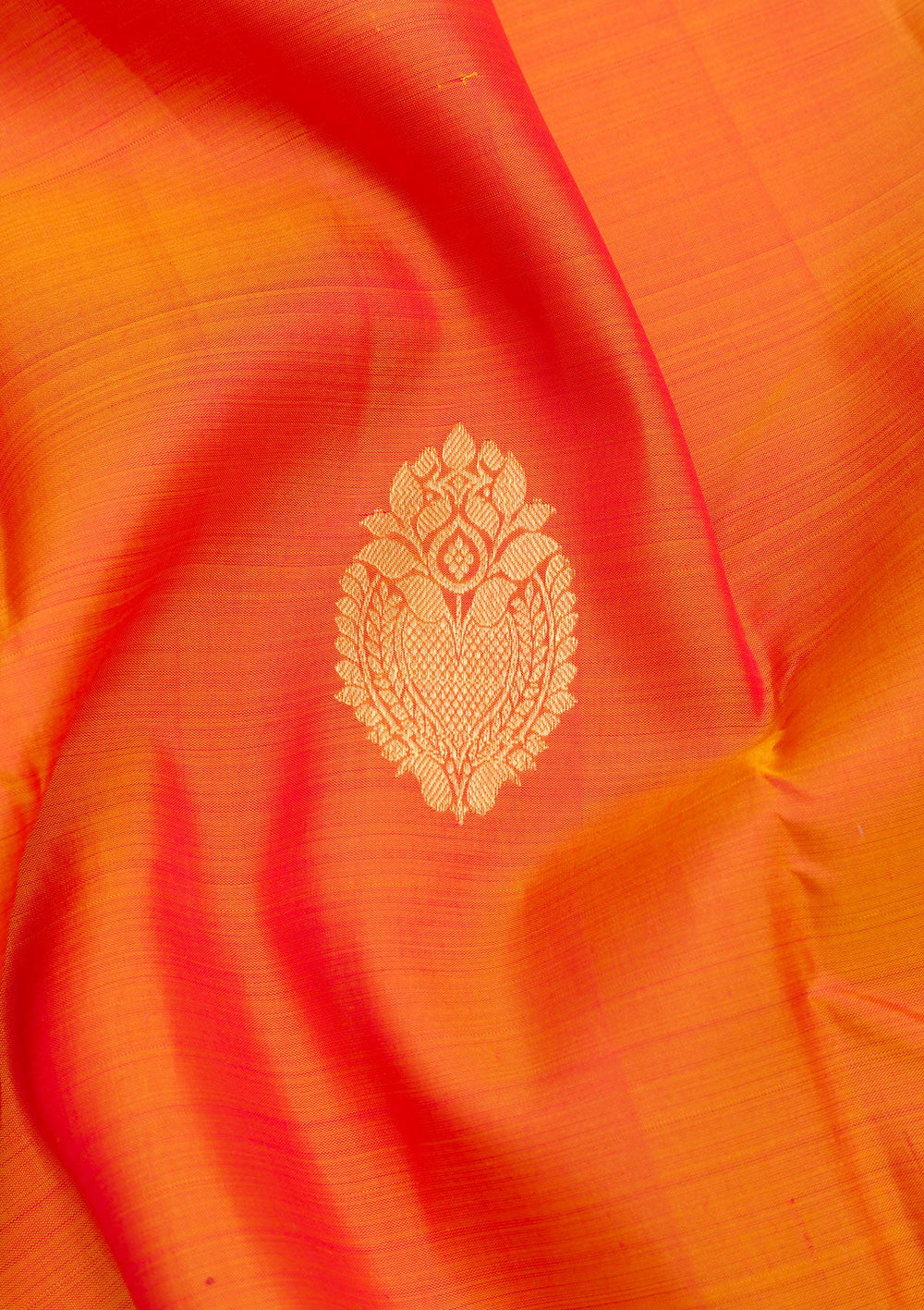 Orange Zariwork Pure Silk Saree-Koskii
