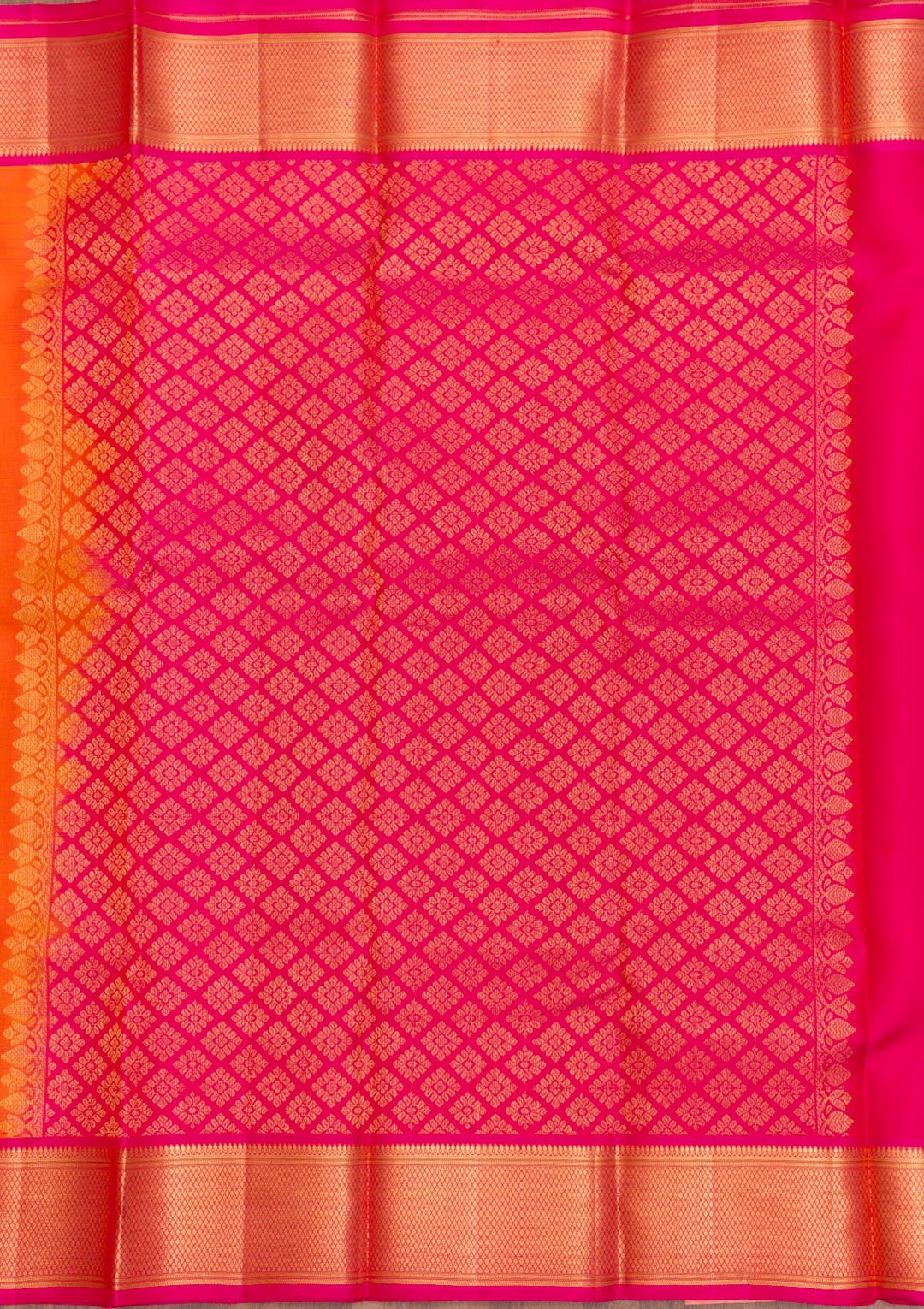 Orange Zariwork Pure Silk Saree-Koskii