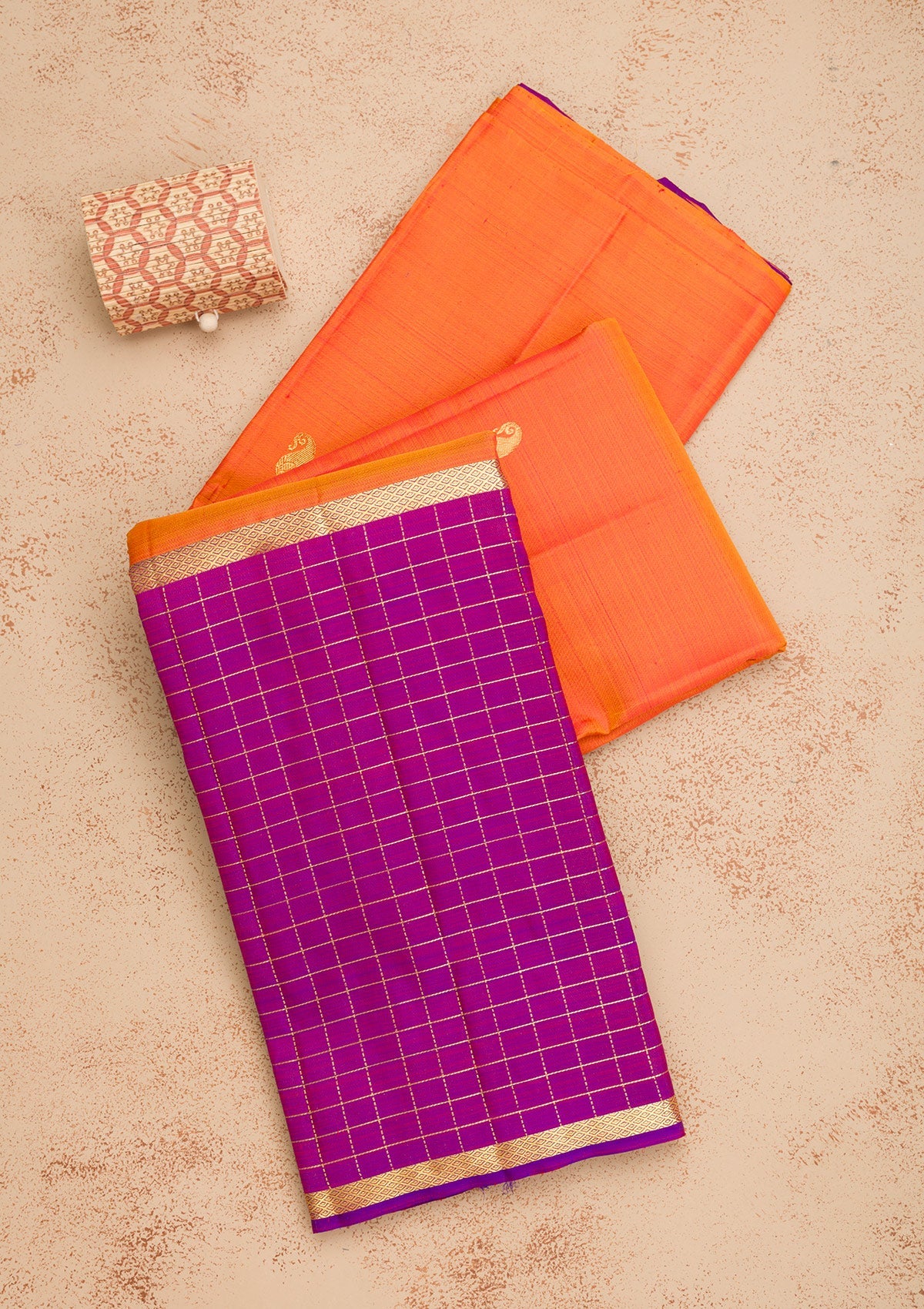 Orange Zariwork Pure Silk Saree-Koskii