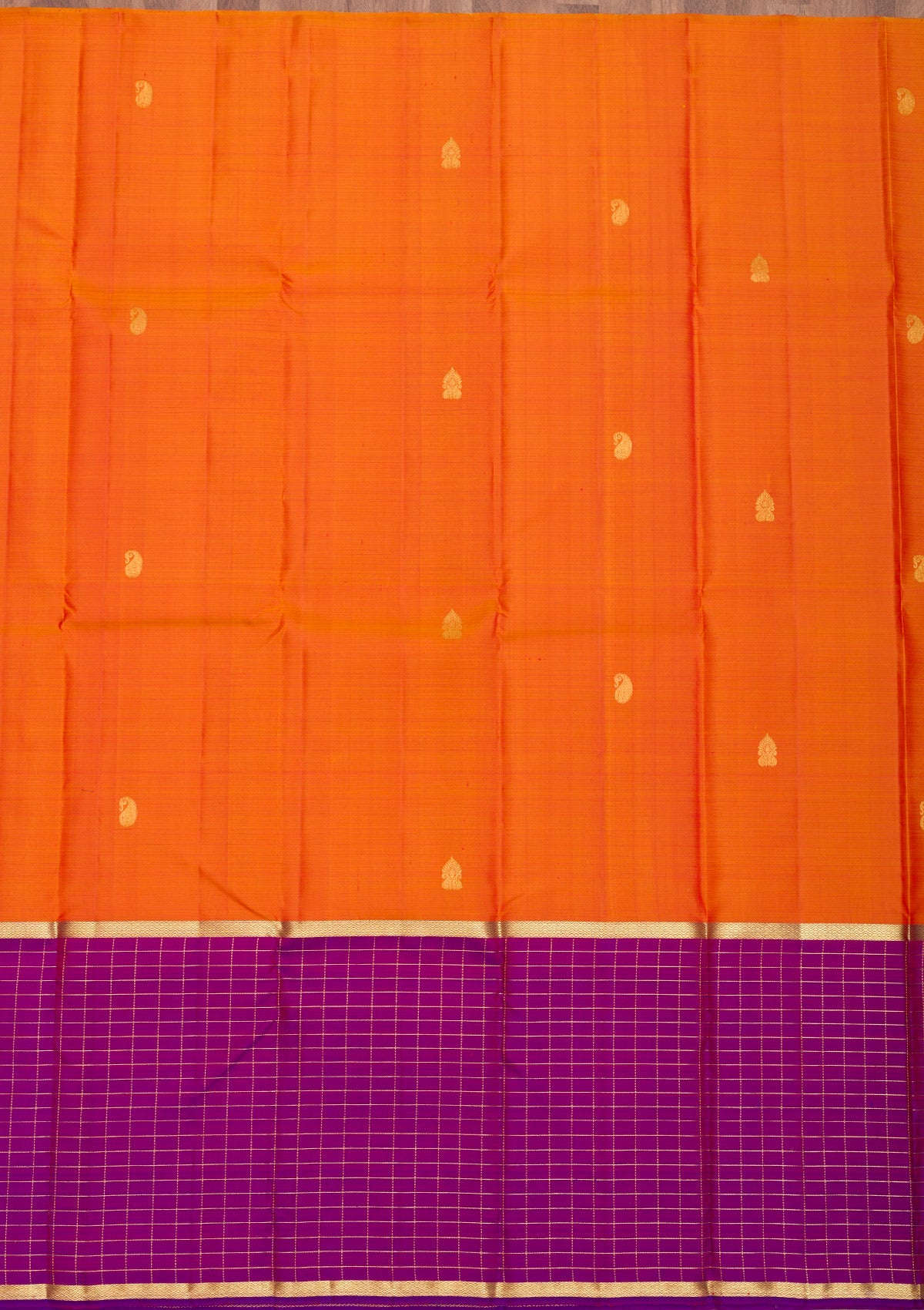 Orange Zariwork Pure Silk Saree-Koskii