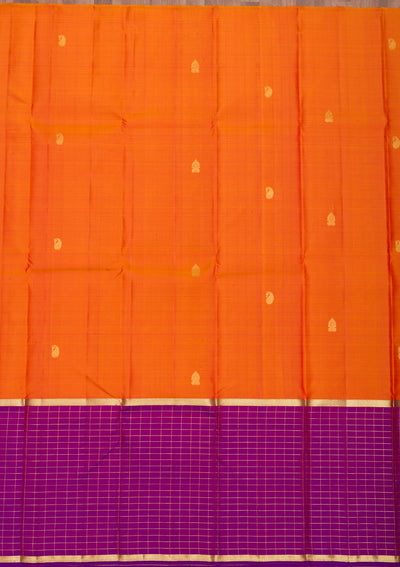 Orange Zariwork Pure Silk Saree-Koskii