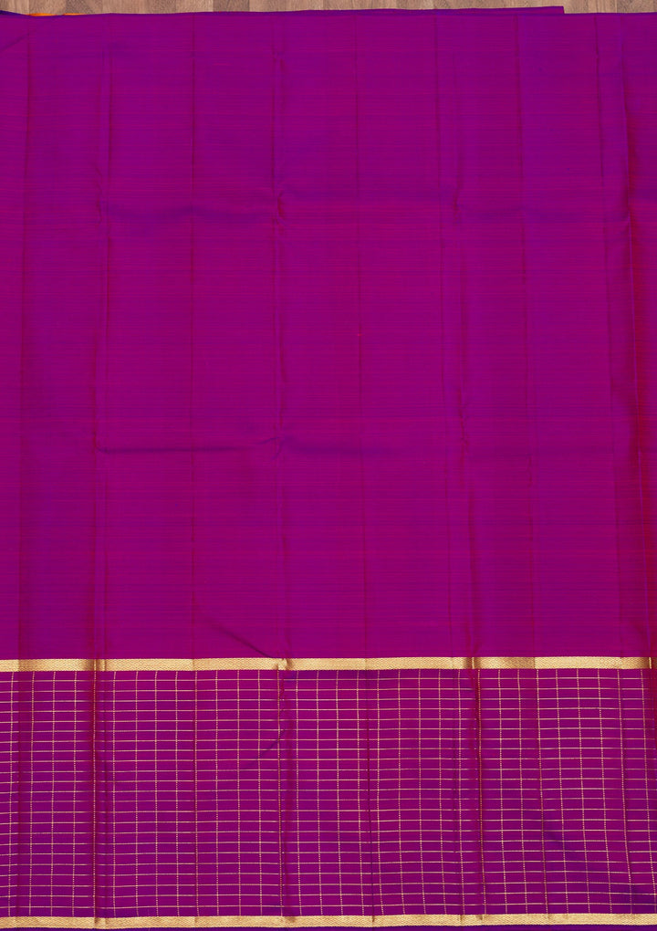Orange Zariwork Pure Silk Saree-Koskii