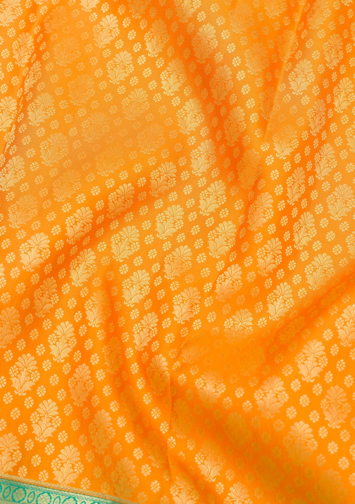 Orange Zariwork Pure Silk Saree-Koskii