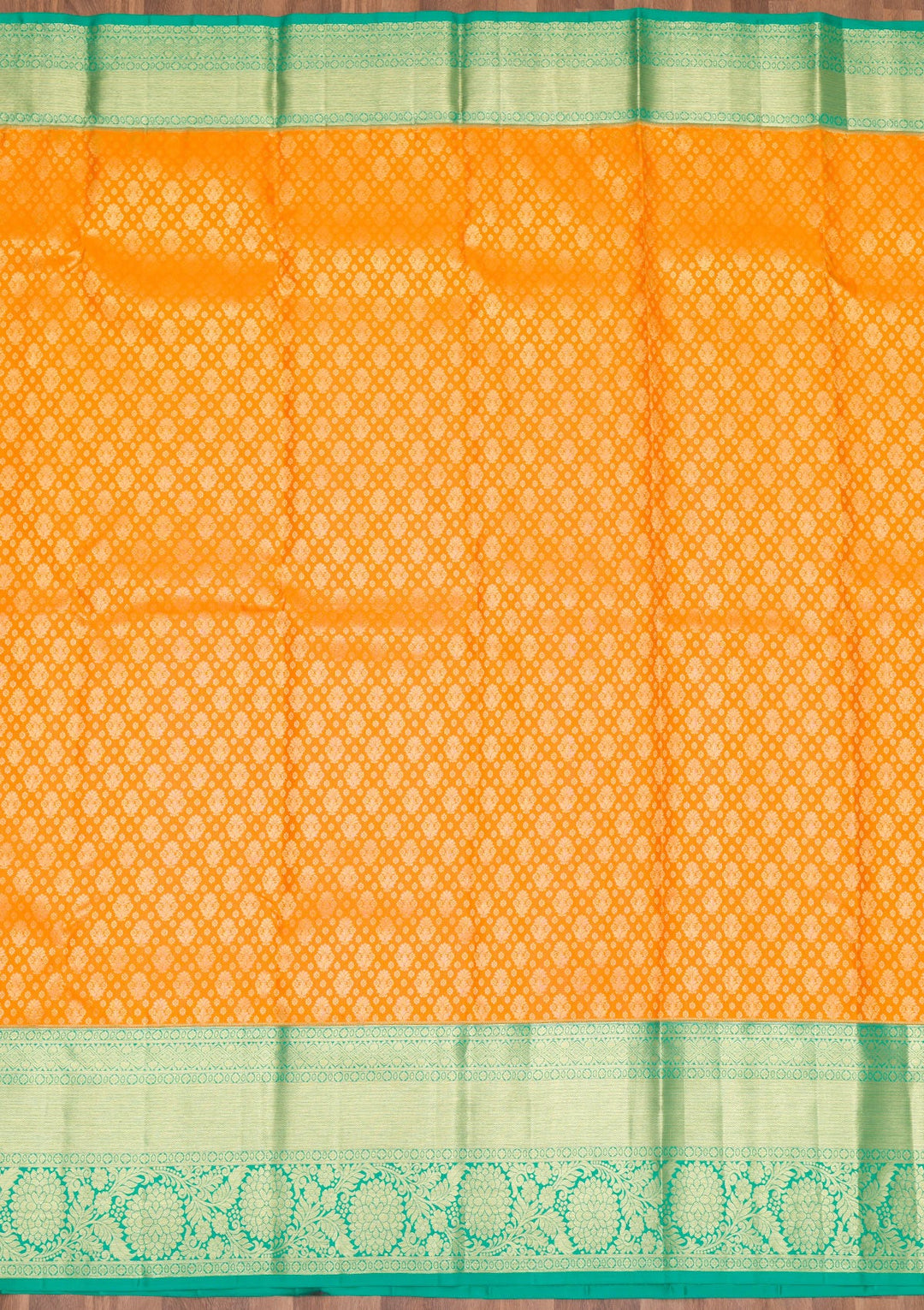 Orange Zariwork Pure Silk Saree-Koskii