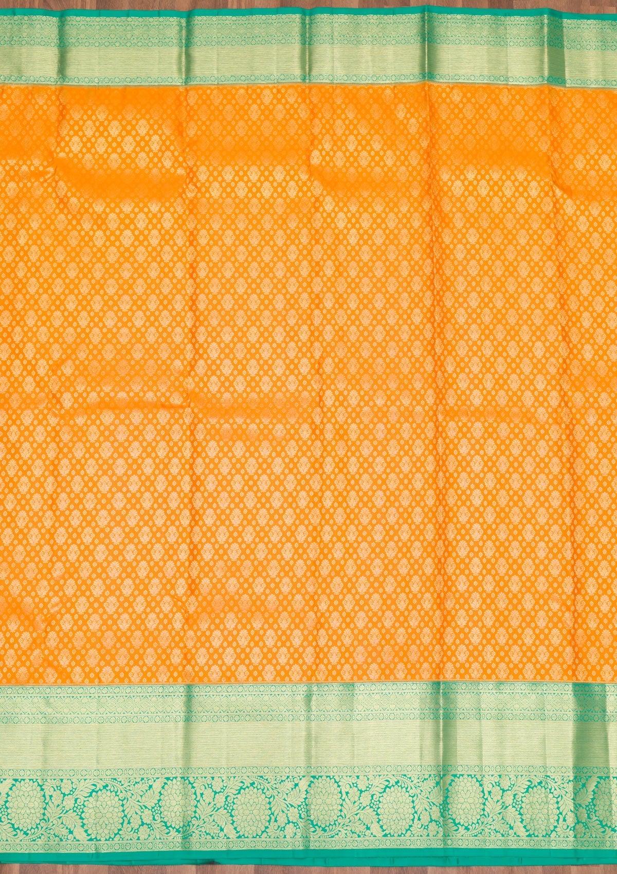 Orange Zariwork Pure Silk Saree-Koskii