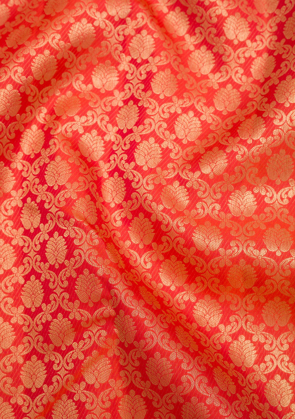 Orange Zariwork Pure Silk Saree-Koskii