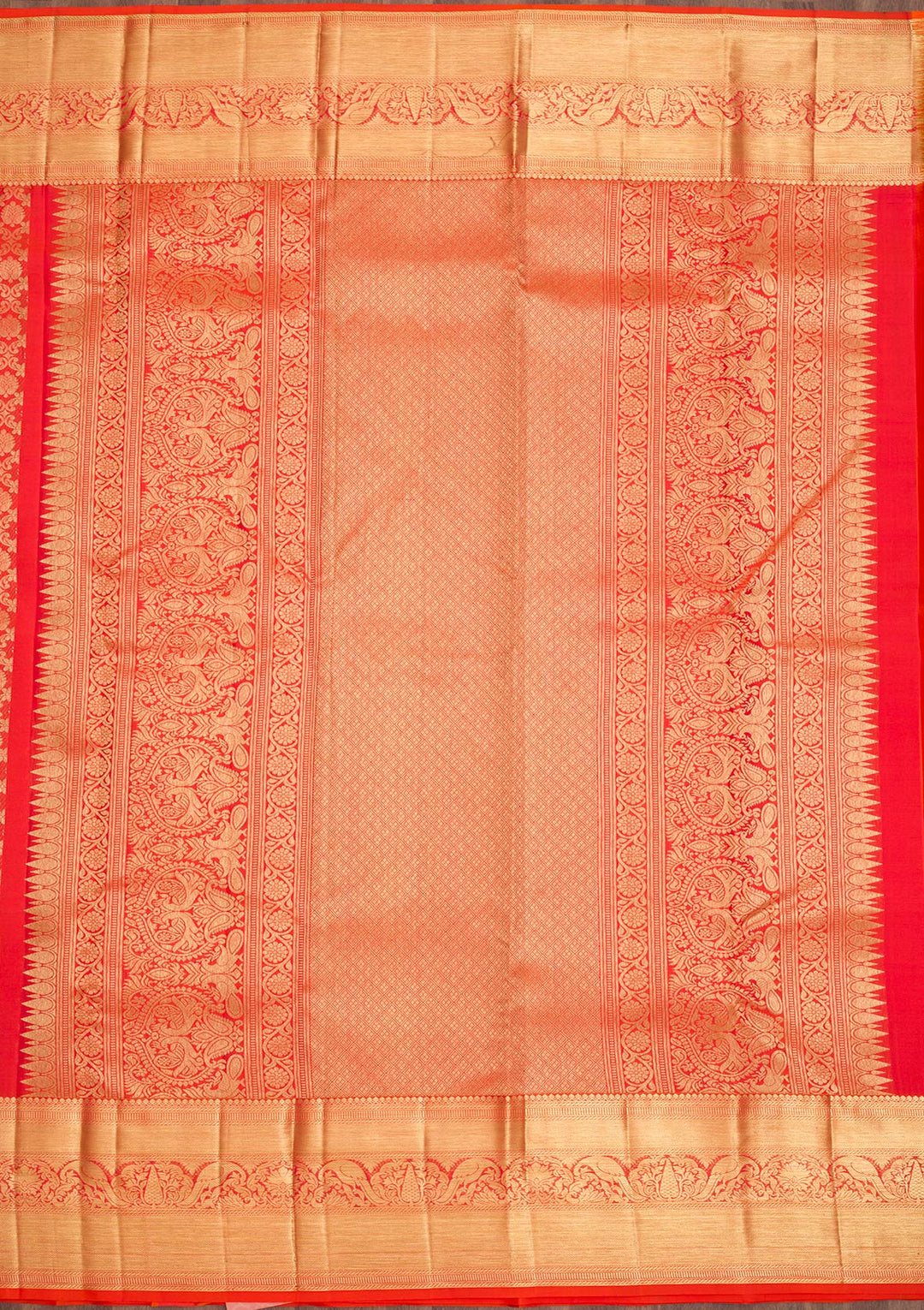 Orange Zariwork Pure Silk Saree-Koskii