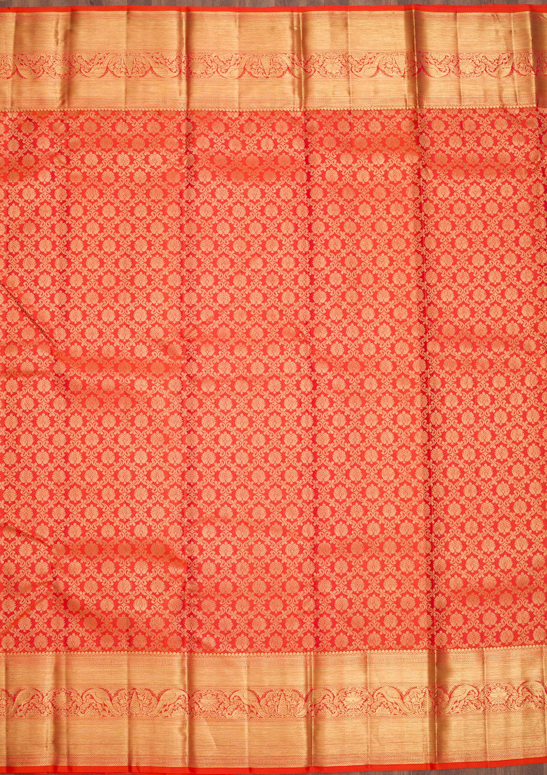 Orange Zariwork Pure Silk Saree-Koskii