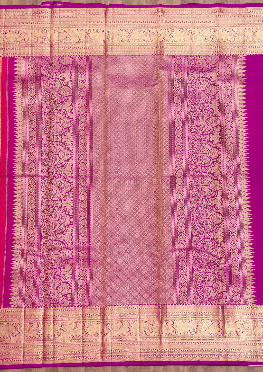 Orange Zariwork Pure Silk Saree-Koskii