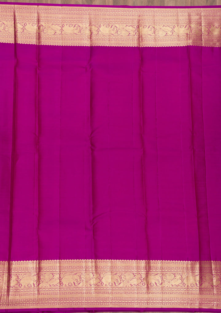 Orange Zariwork Pure Silk Saree-Koskii