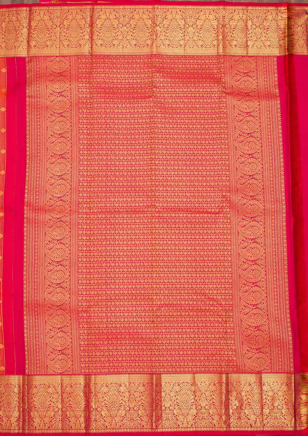 Orange Zariwork Pure Silk Saree-Koskii
