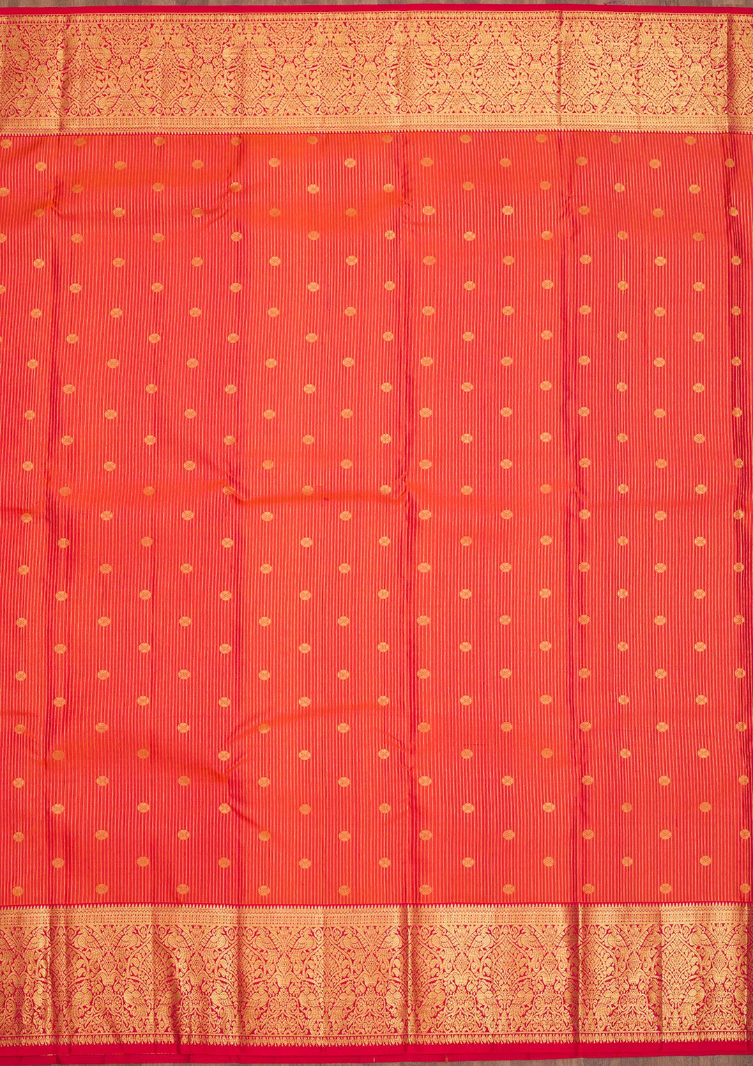 Orange Zariwork Pure Silk Saree-Koskii