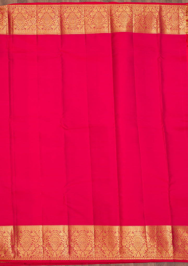 Orange Zariwork Pure Silk Saree-Koskii