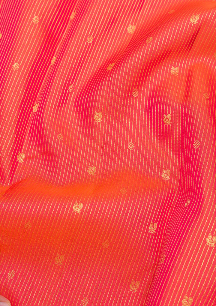 Orange Zariwork Pure Silk Saree-Koskii