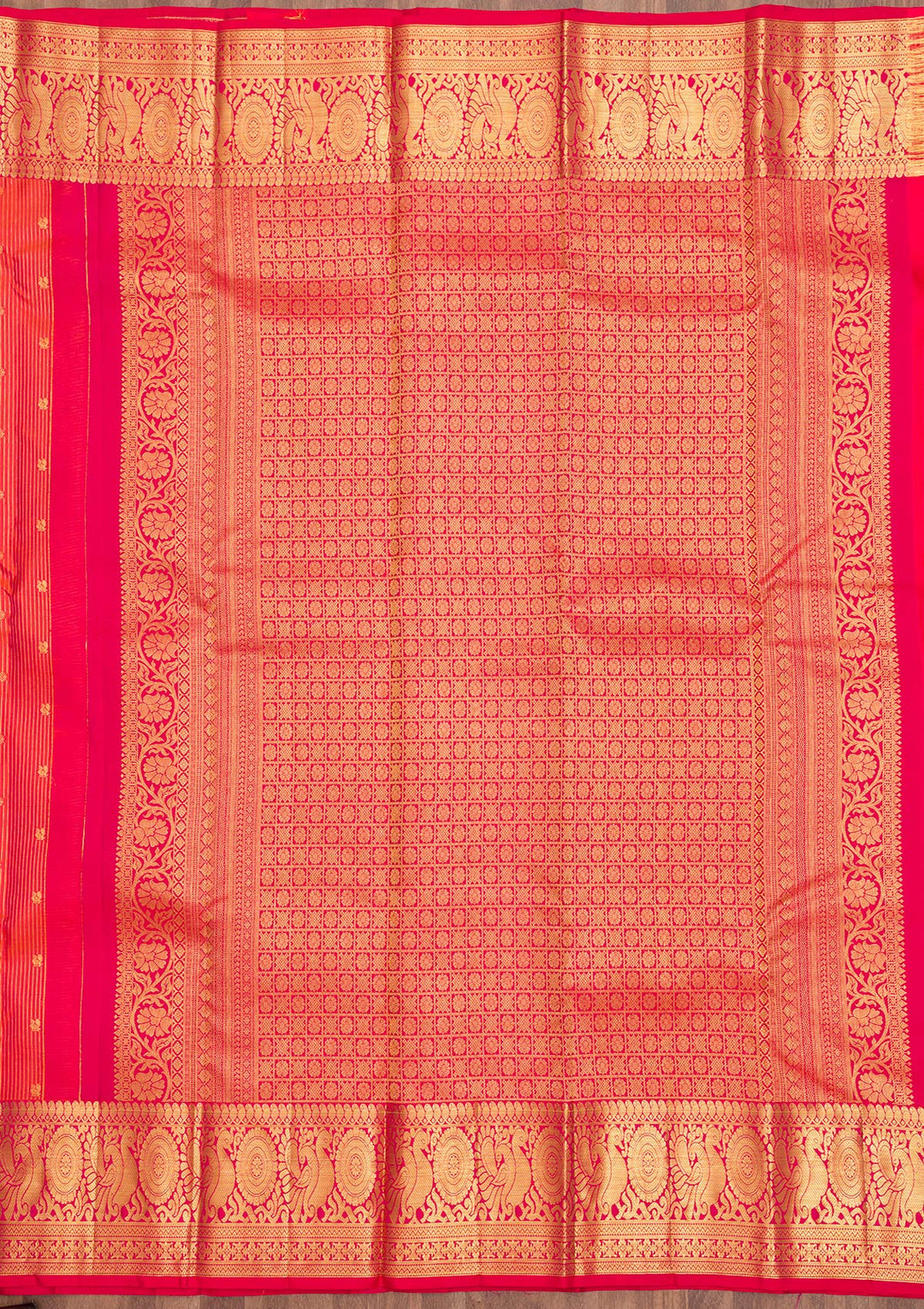 Orange Zariwork Pure Silk Saree-Koskii