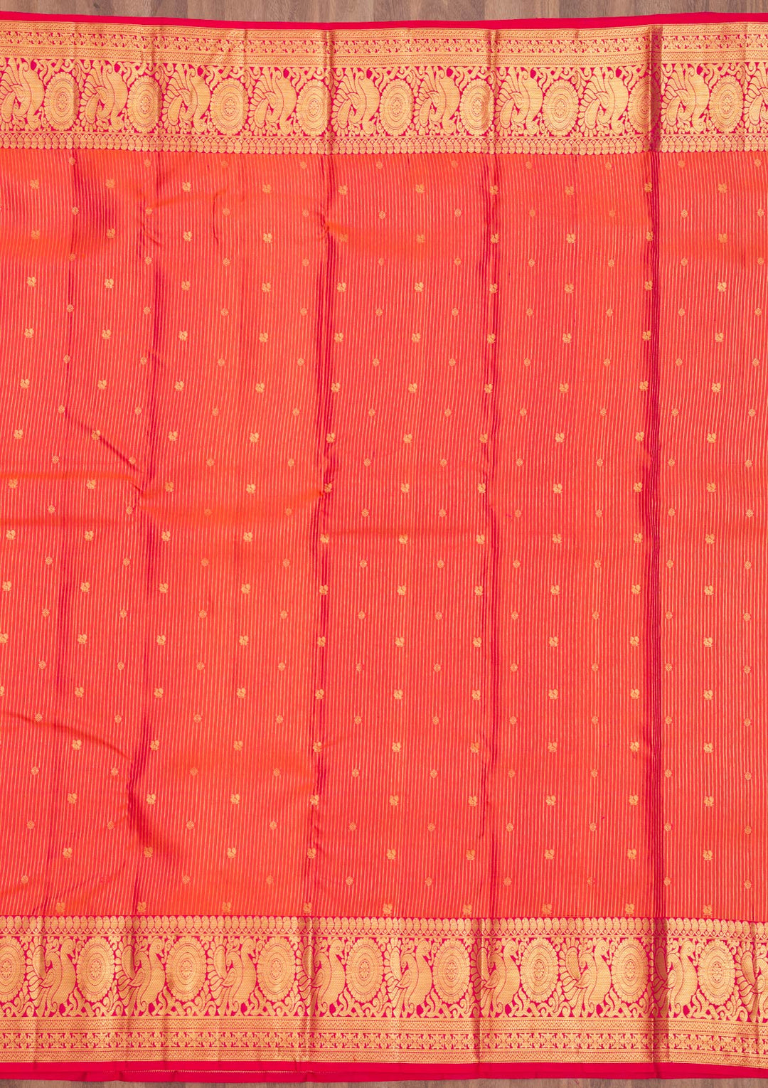 Orange Zariwork Pure Silk Saree-Koskii