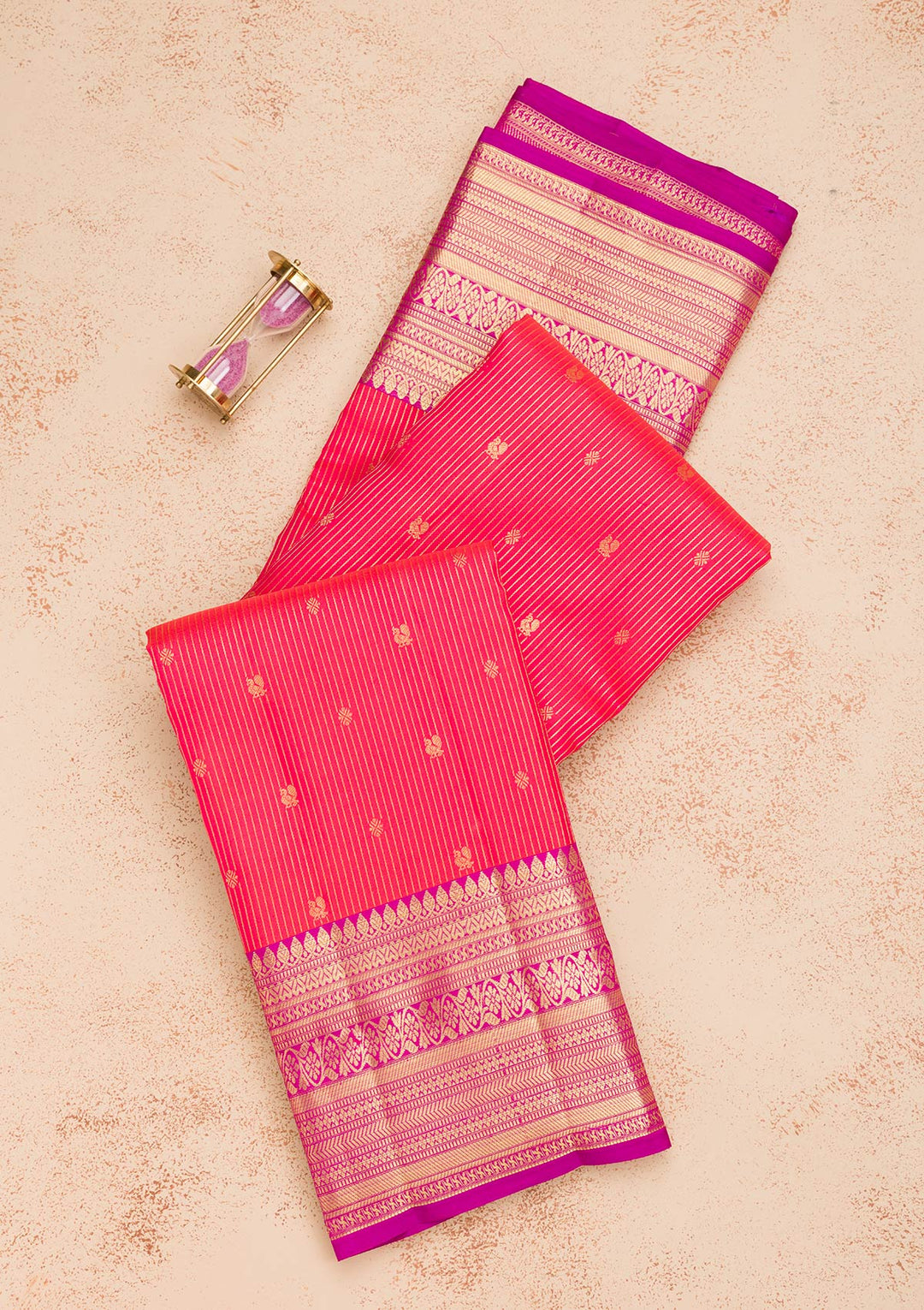 Orange Zariwork Pure Silk Saree-Koskii