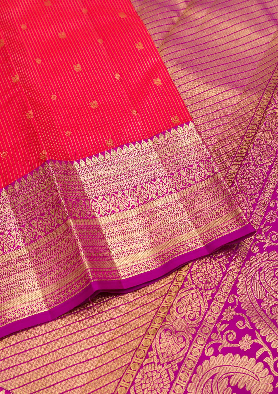 Orange Zariwork Pure Silk Saree-Koskii