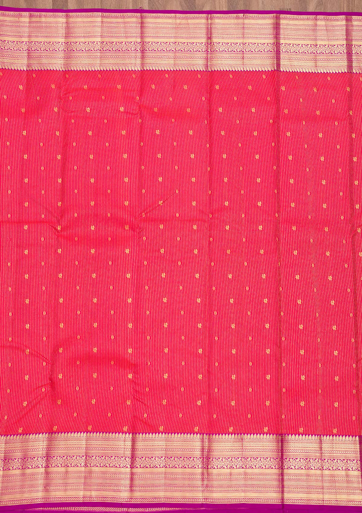 Orange Zariwork Pure Silk Saree-Koskii