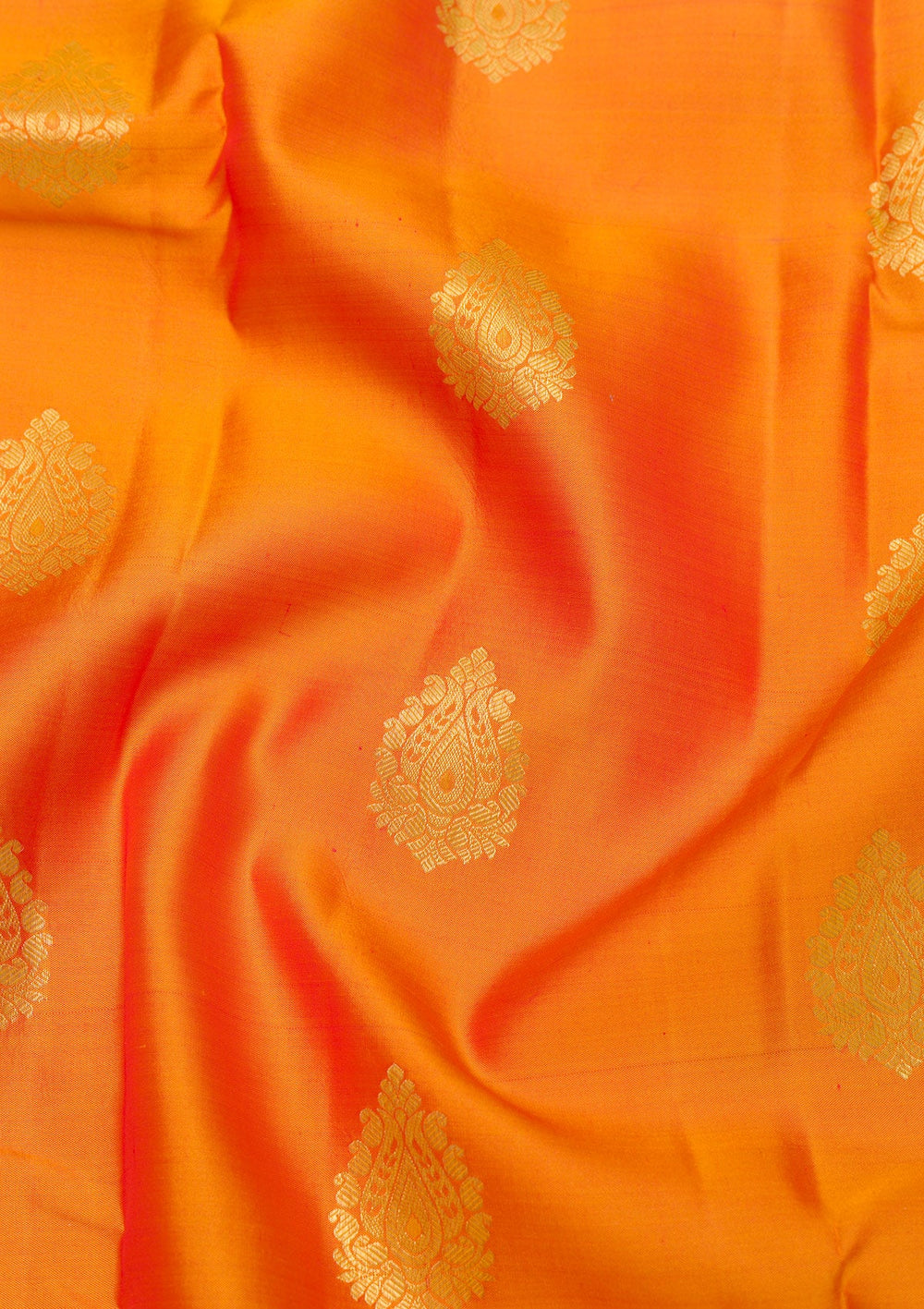 Orange Zariwork Pure Silk Saree-Koskii