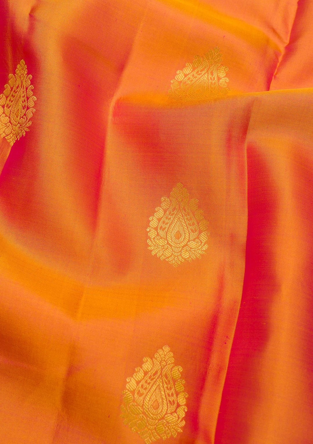 Orange Zariwork Pure Silk Saree-Koskii