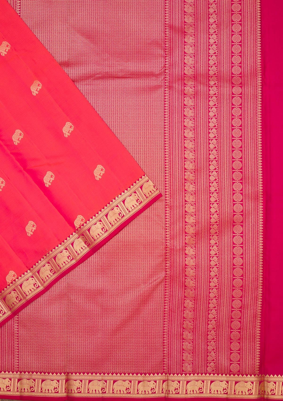 Orange Zariwork Pure Silk Saree-Koskii