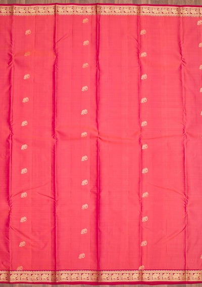 Orange Zariwork Pure Silk Saree-Koskii