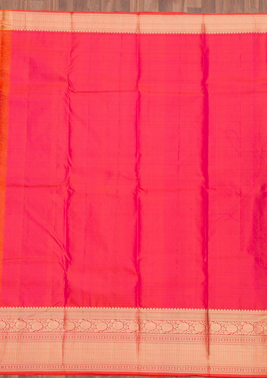 Orange Zariwork Pure Silk Saree-Koskii