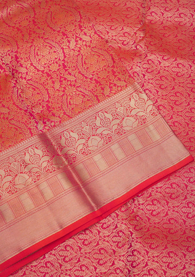 Orange Zariwork Pure Silk Saree