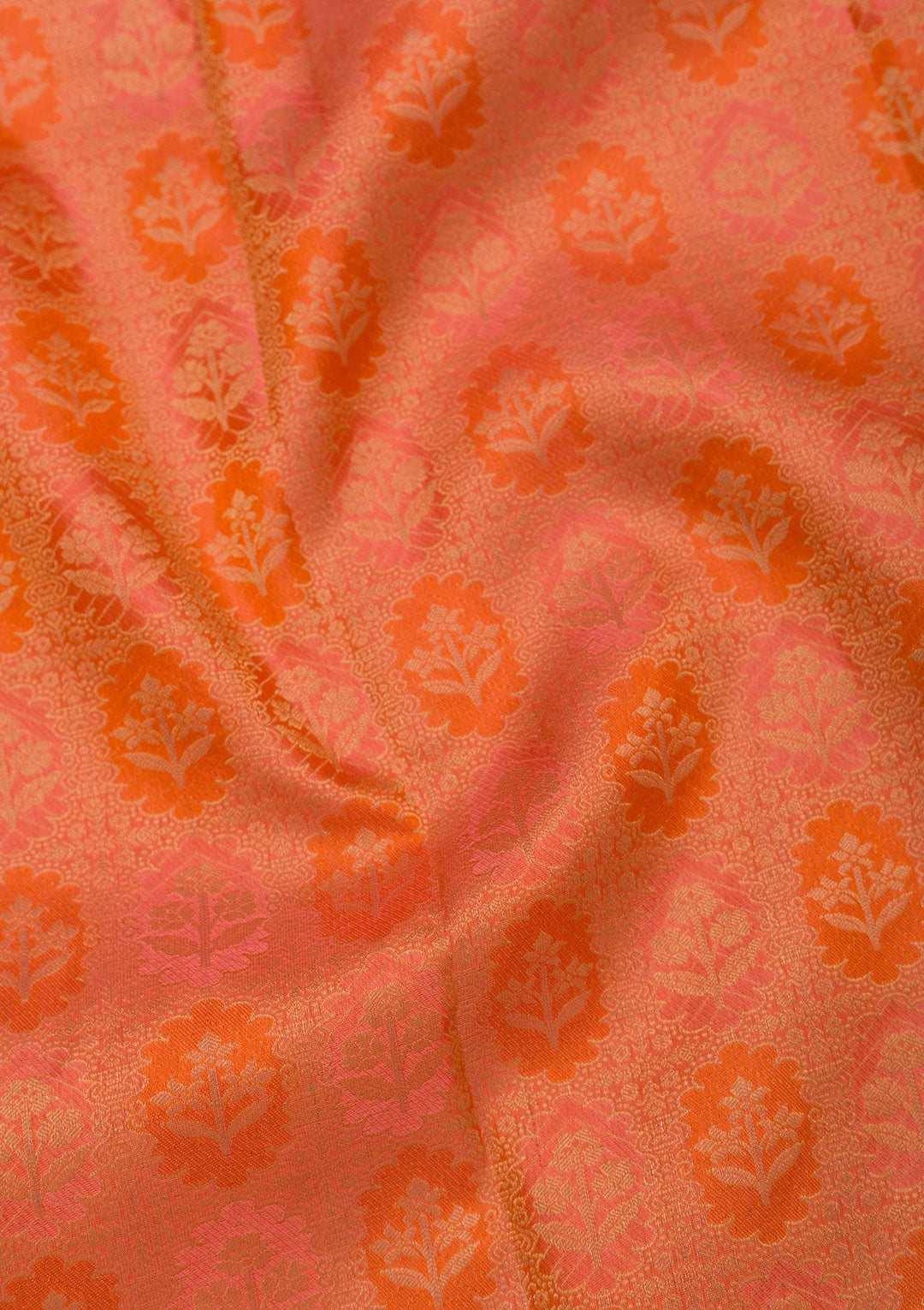Orange Zariwork Pure Silk Saree-Koskii