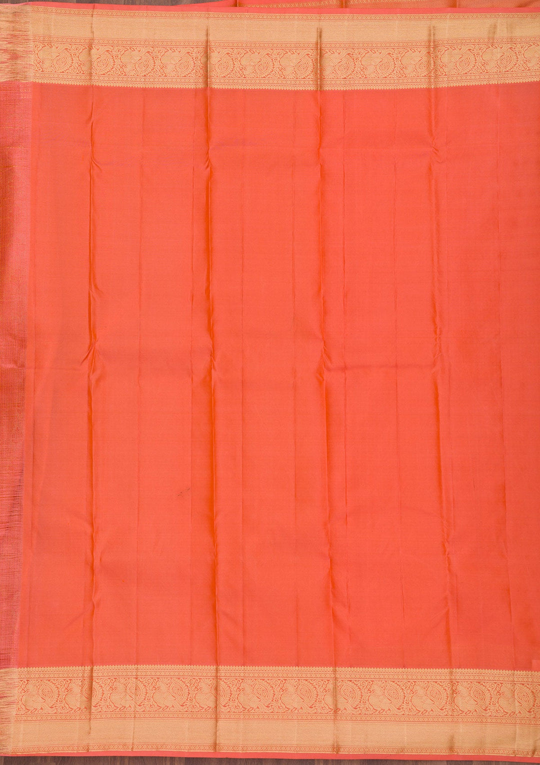 Orange Zariwork Pure Silk Saree-Koskii