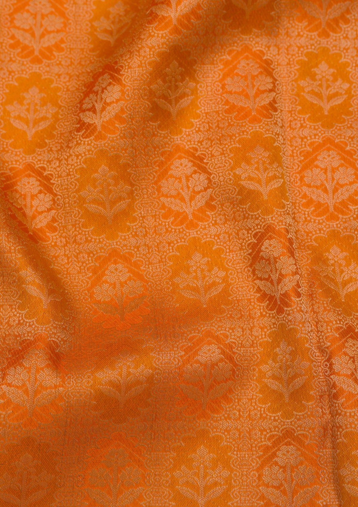 Orange Zariwork Pure Silk Saree-Koskii