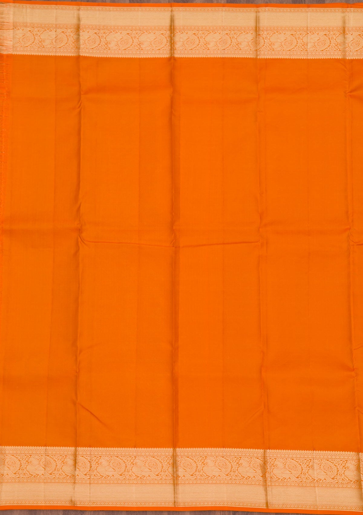 Orange Zariwork Pure Silk Saree-Koskii