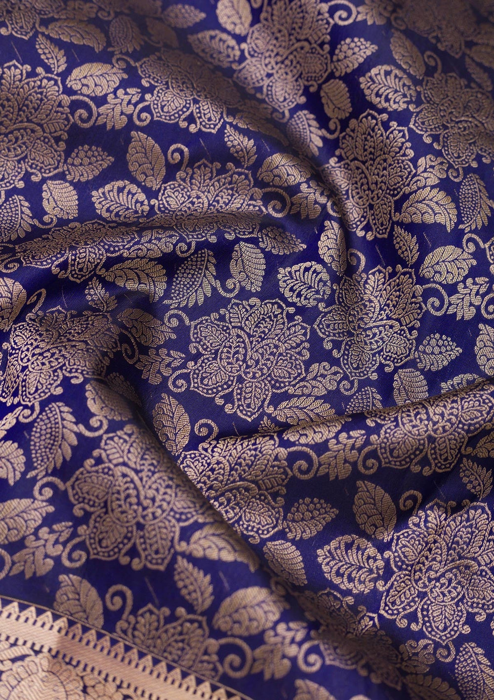 Royal Blue Zariwork Pure Silk Saree-Koskii