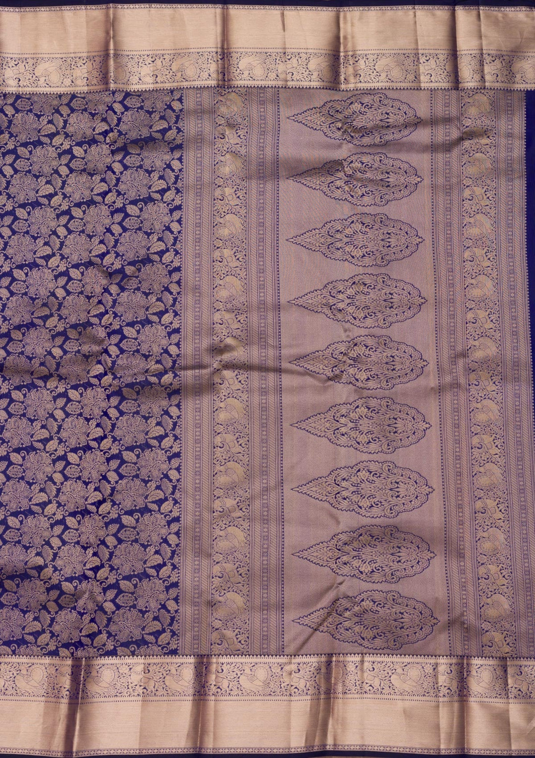 Royal Blue Zariwork Pure Silk Saree-Koskii
