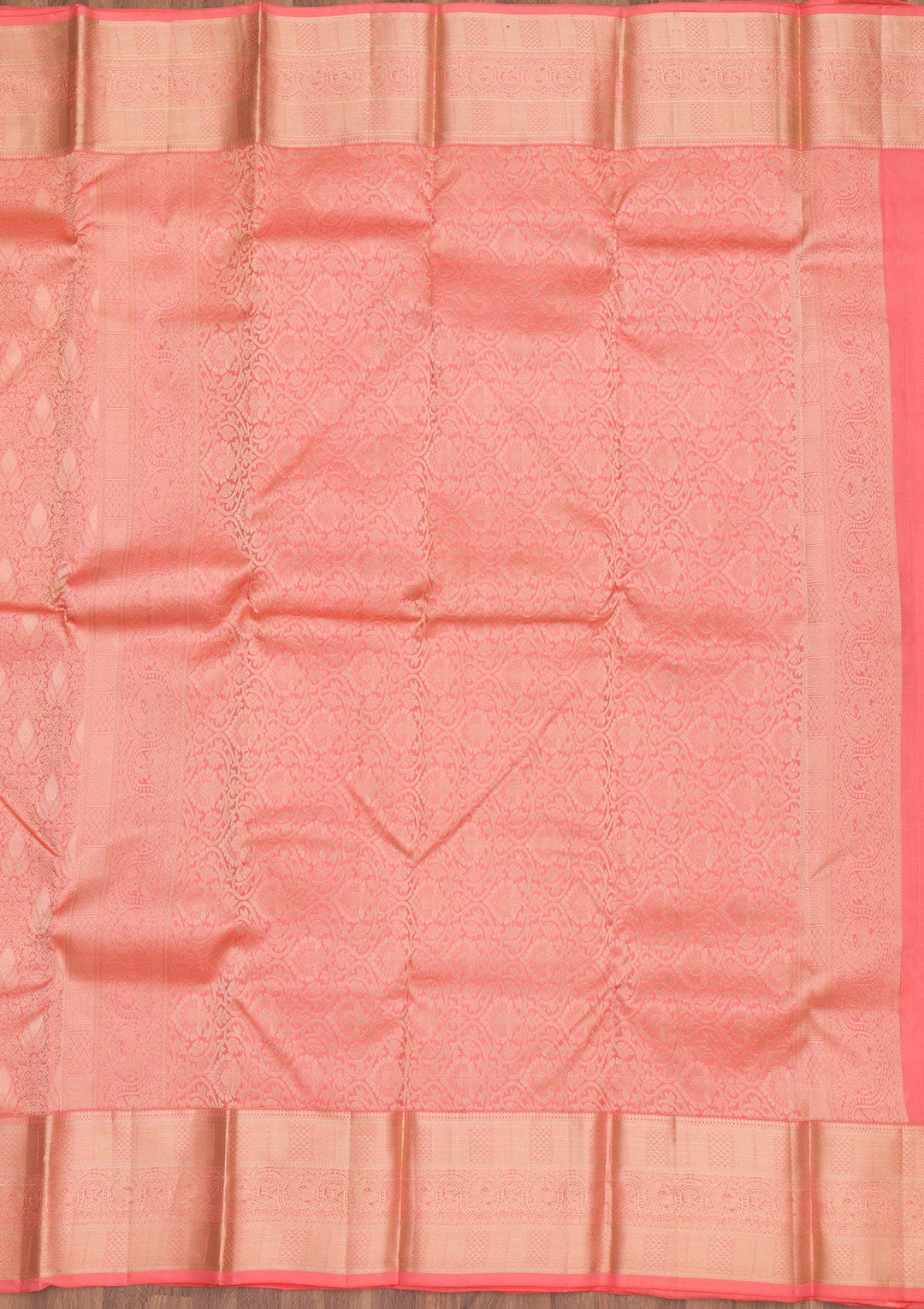 Orange Zariwork Pure Silk Saree-Koskii