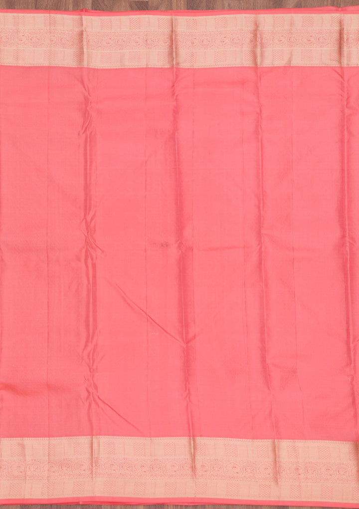 Orange Zariwork Pure Silk Saree-Koskii