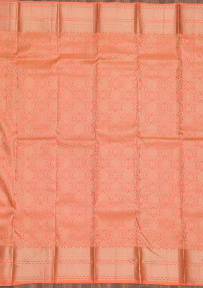 Orange Zariwork Pure Silk Saree-Koskii