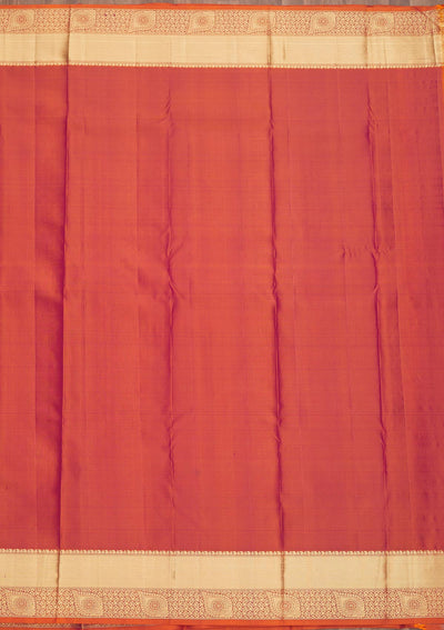 Orange Zariwork Pure Silk Saree-Koskii