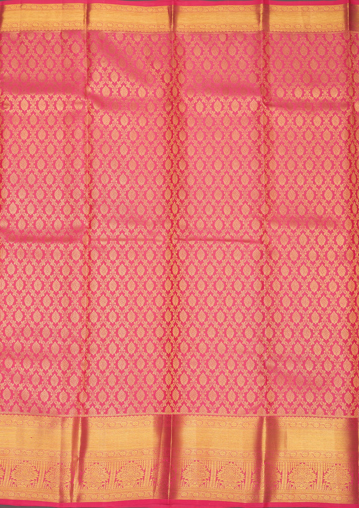 Pink Zariwork Pure Silk Saree-Koskii