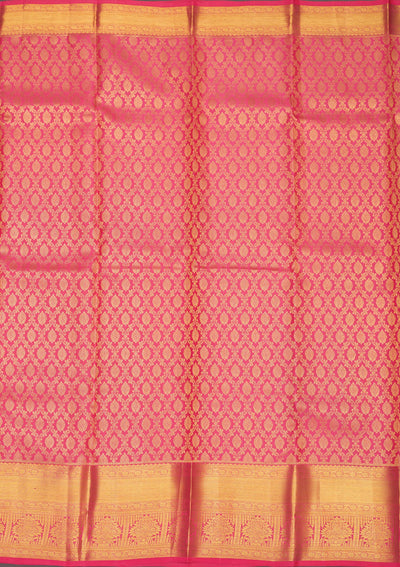 Pink Zariwork Pure Silk Saree-Koskii