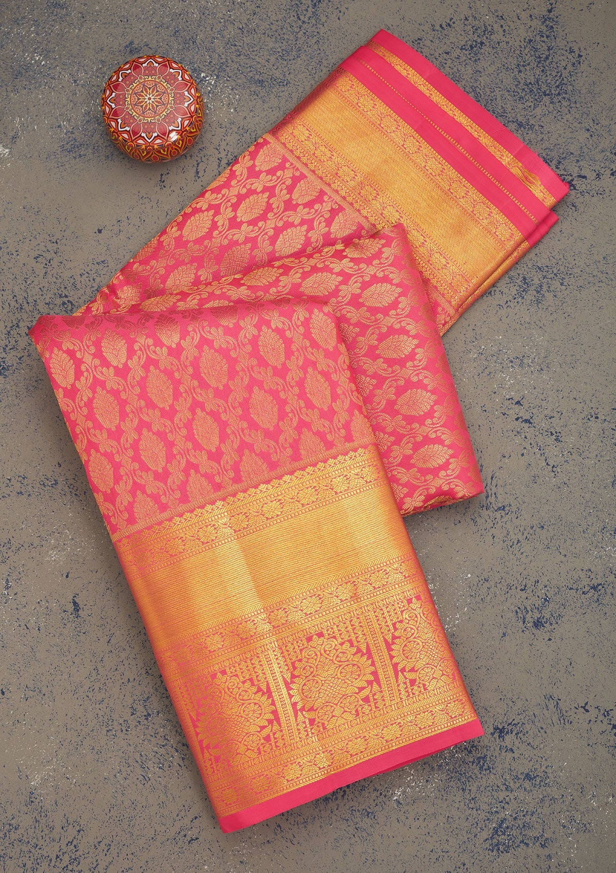 Pink Zariwork Pure Silk Saree-Koskii