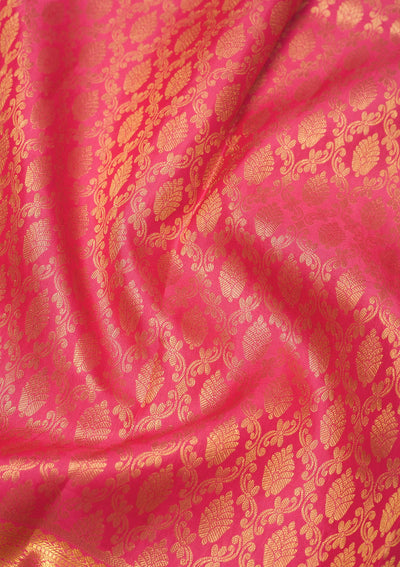 Pink Zariwork Pure Silk Saree-Koskii