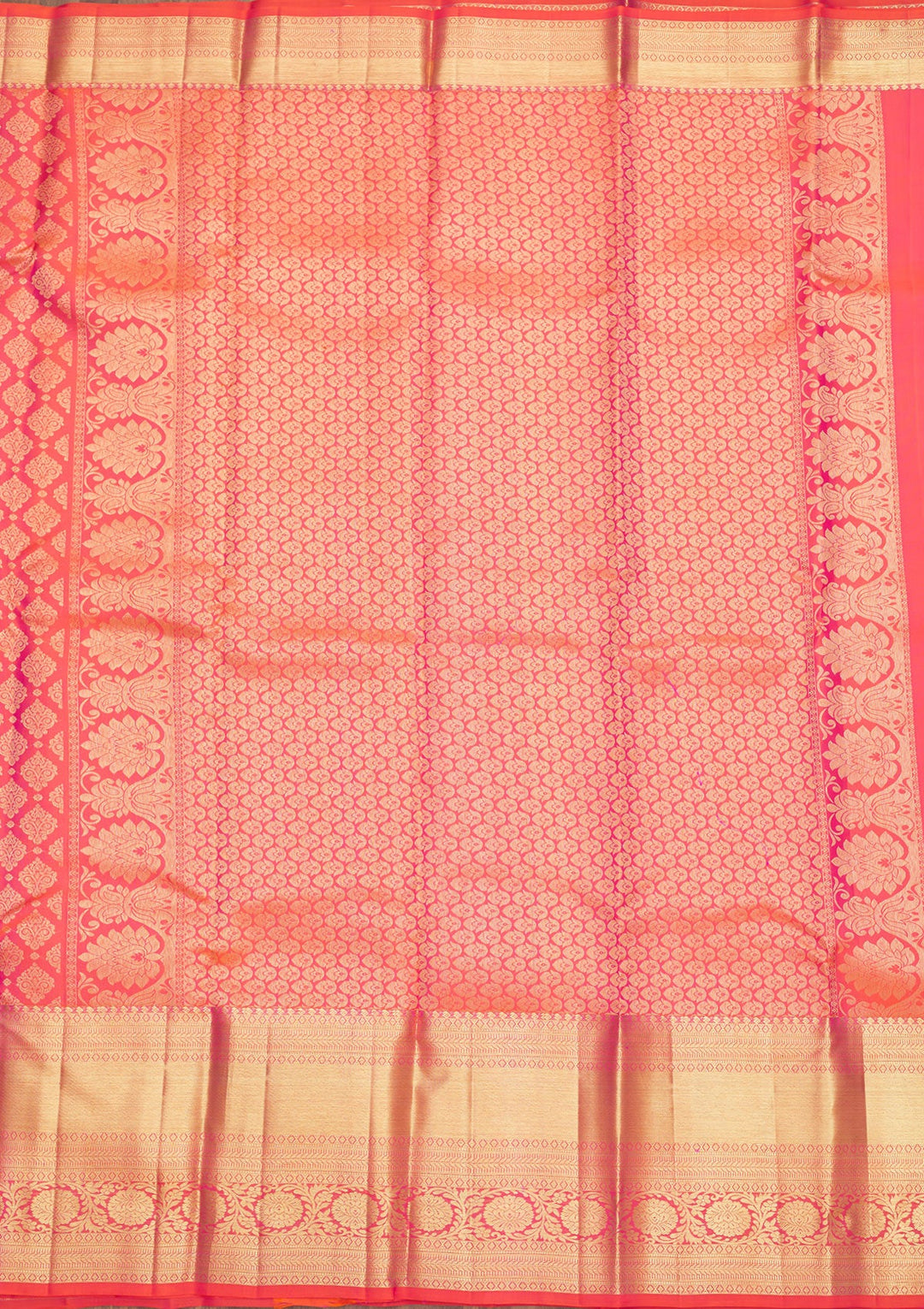 Orange Zariwork Pure Silk Saree-Koskii