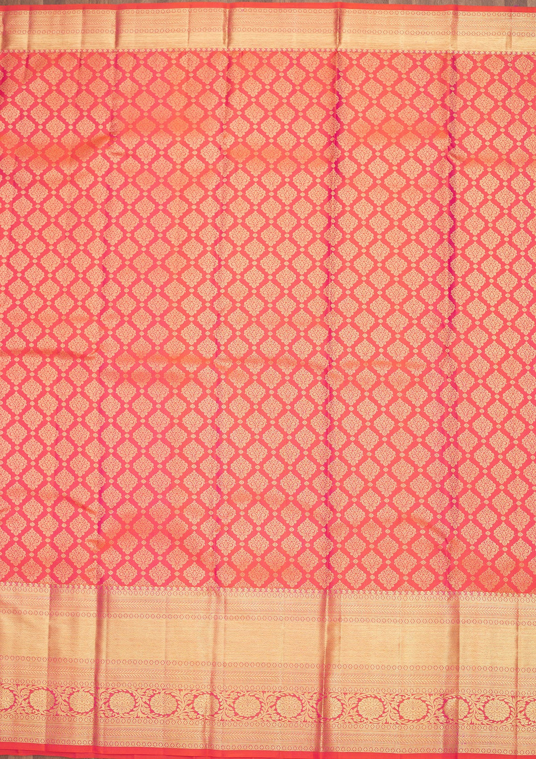 Orange Zariwork Pure Silk Saree-Koskii