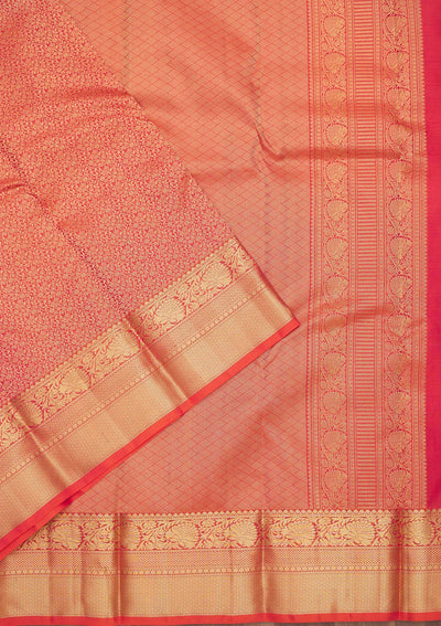 Orange Zariwork Pure Silk Saree-Koskii