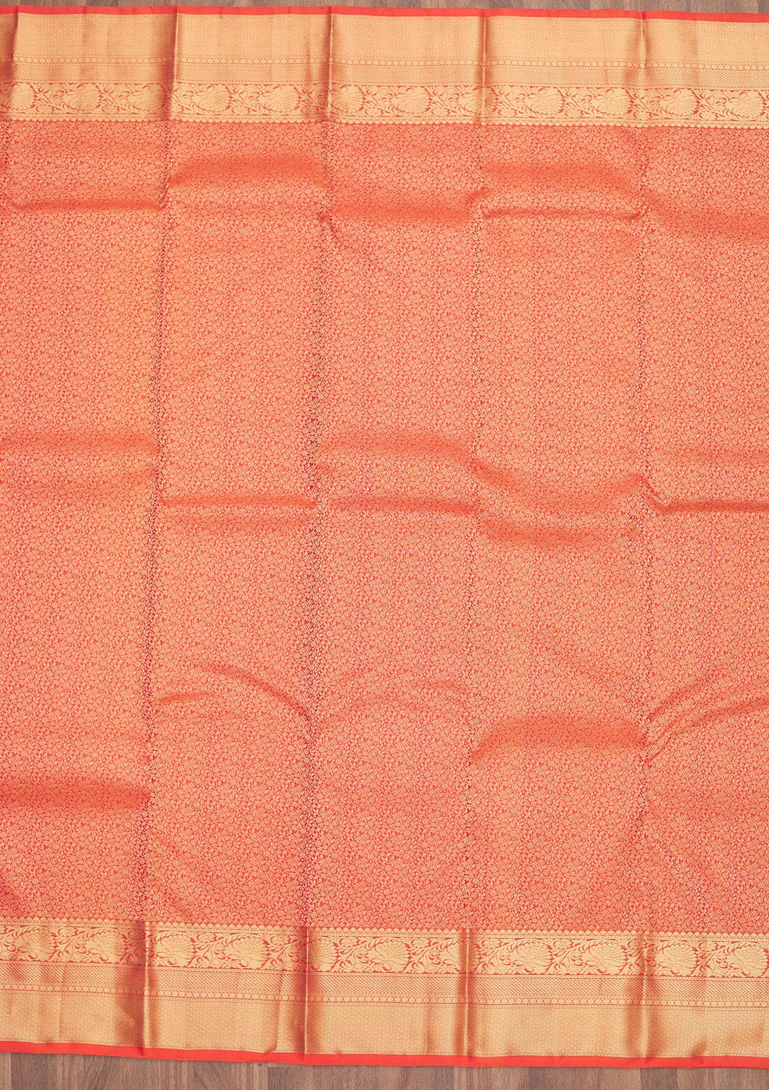 Orange Zariwork Pure Silk Saree-Koskii