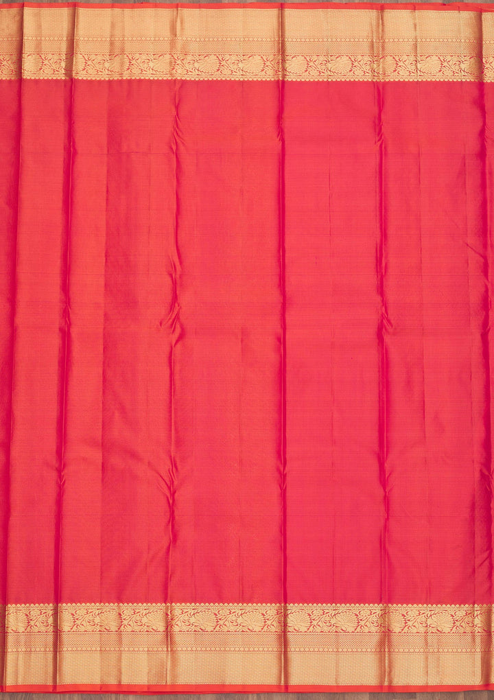 Orange Zariwork Pure Silk Saree-Koskii